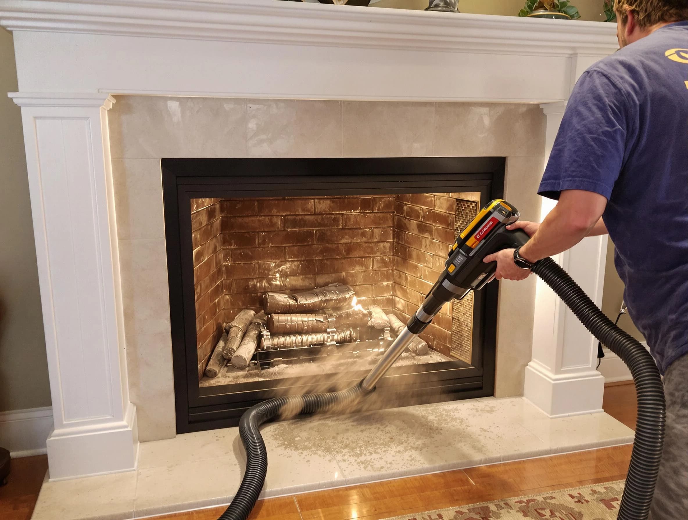 Fireplace cleaning performed by Kingfisher Chimney Sweep in Kingfisher, OK