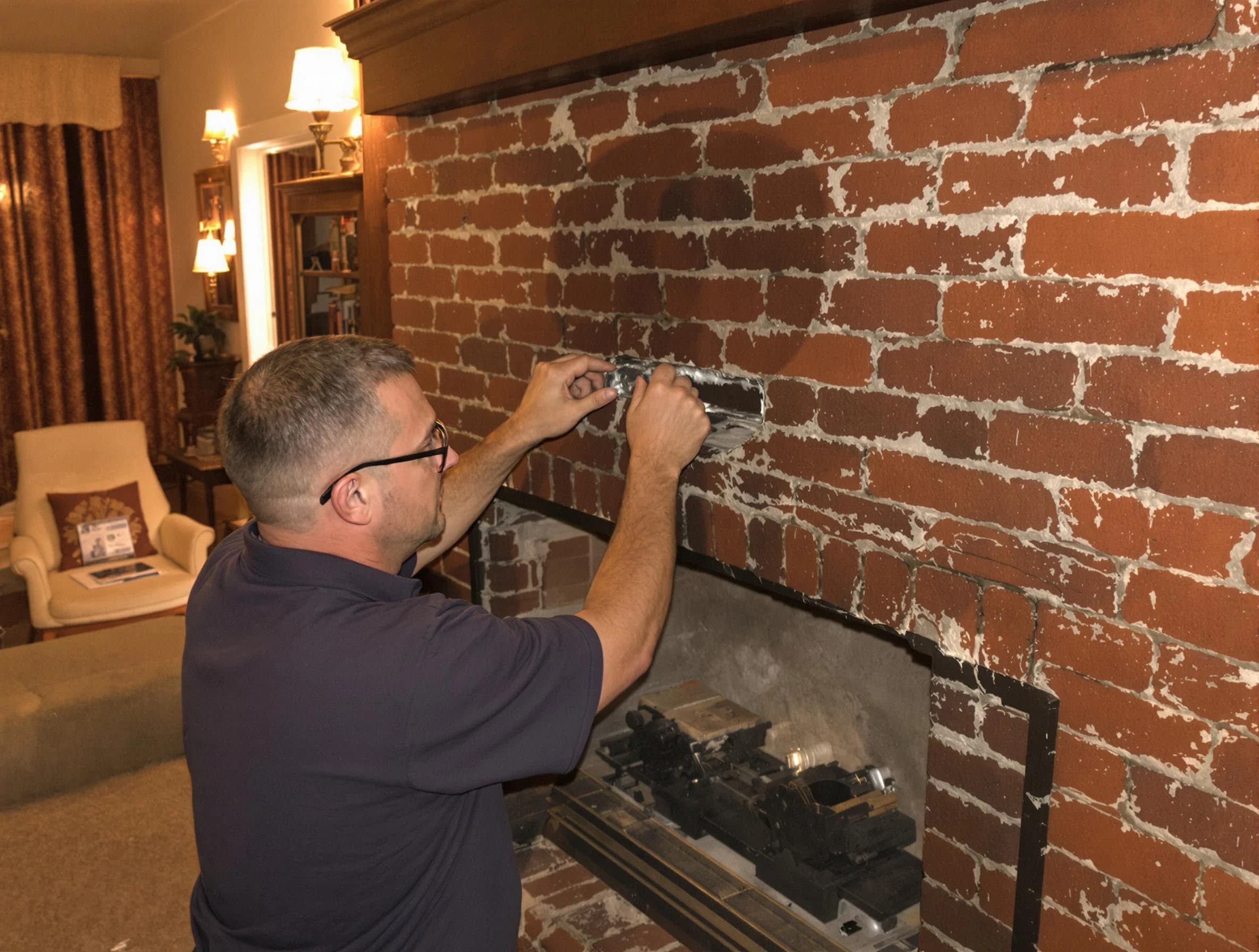 Kingfisher Chimney Sweep expert fixing a fireplace in Kingfisher, OK