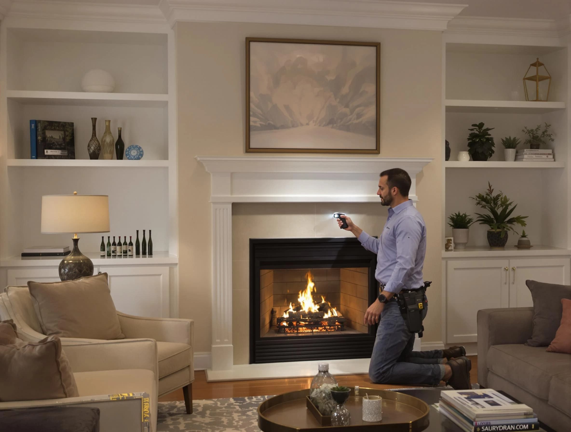 Kingfisher Chimney Sweep conducting a fireplace safety inspection in Kingfisher, OK