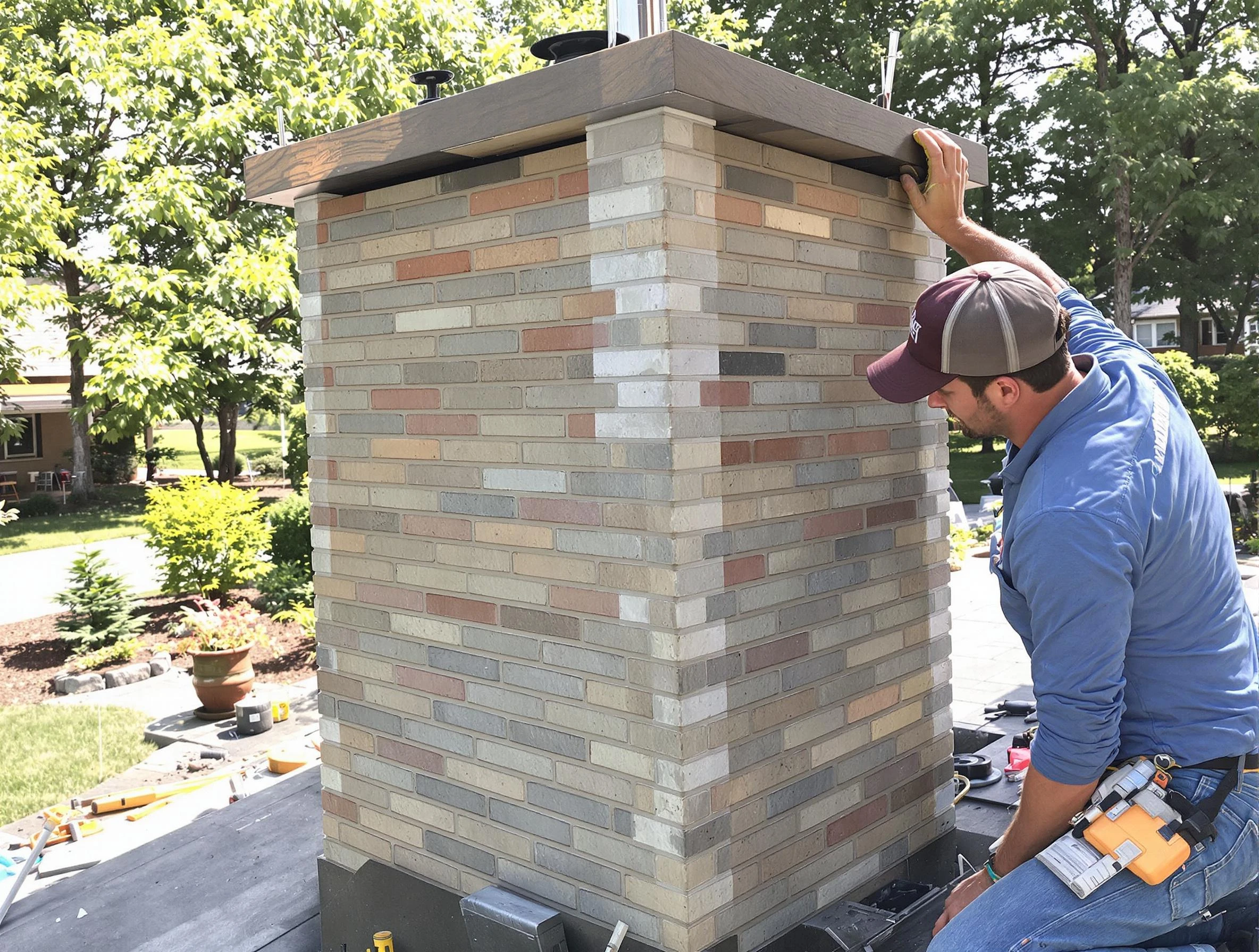 Kingfisher Chimney Sweep completing a modern chimney remodel in Kingfisher, OK