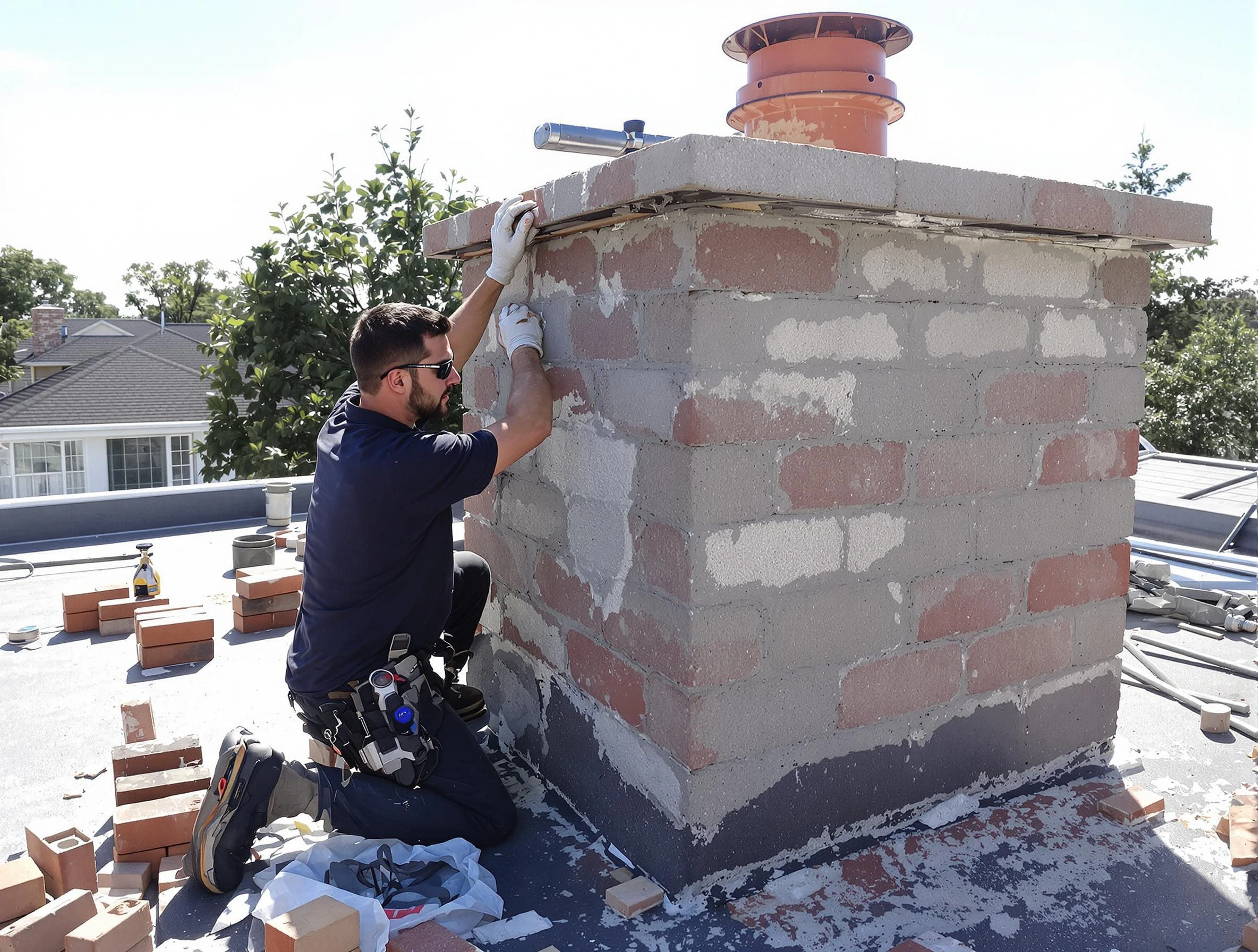 Advanced chimney repair process by Kingfisher Chimney Sweep in Kingfisher, OK
