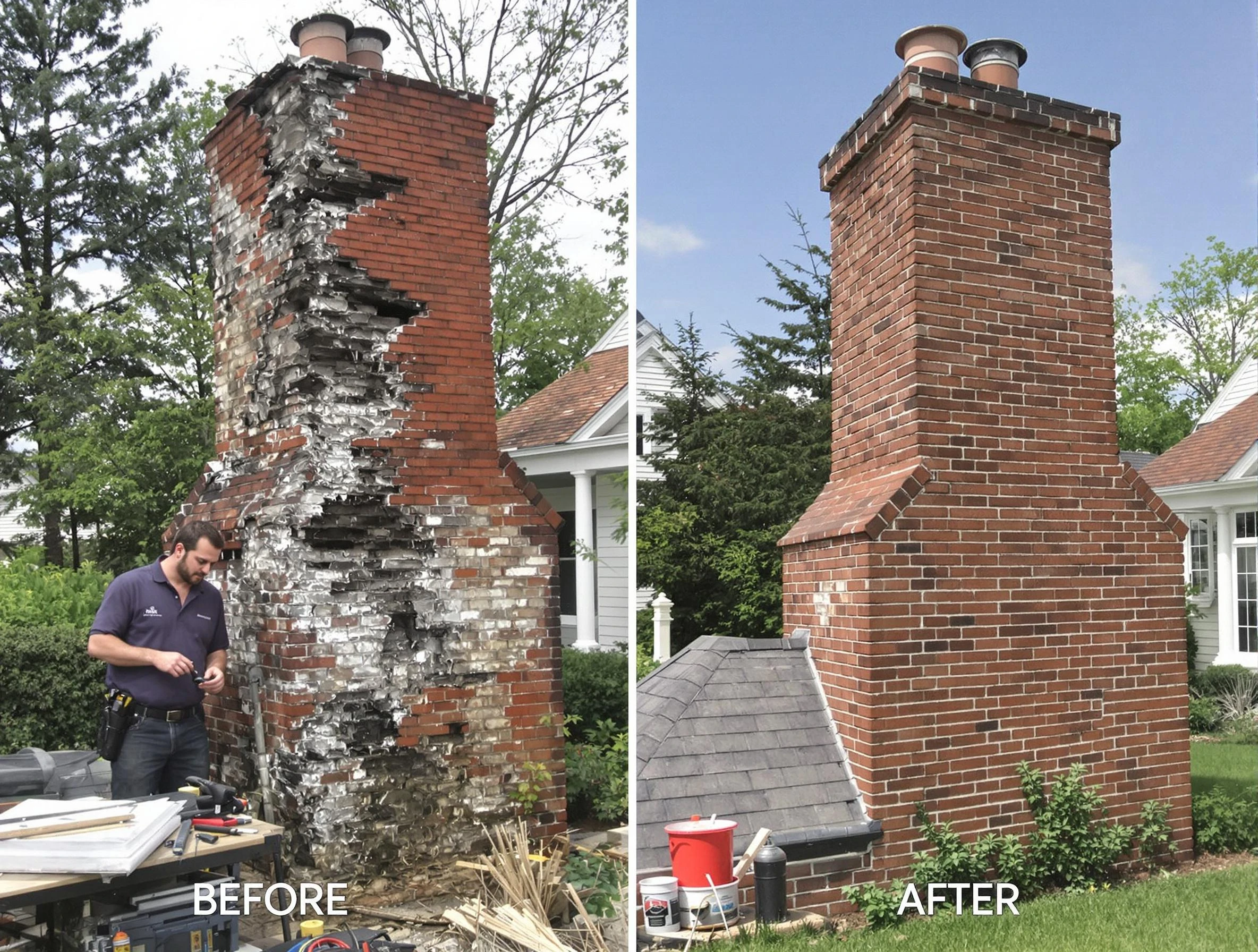 Kingfisher Chimney Sweep performing a full chimney restoration in Kingfisher, OK